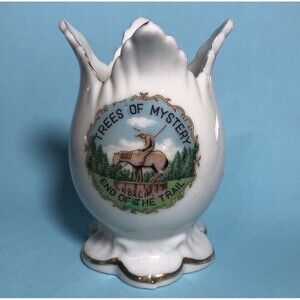 Trees of Mystery End of the  Trail souvenir toothpick holder White Tulip -EFCCo